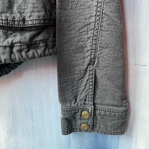 🚫SOLD OUT🚫 MÜR MÜR Charcoal Hooded Utility Jacket Military Style Casual Crop S - Picture 7 of 11